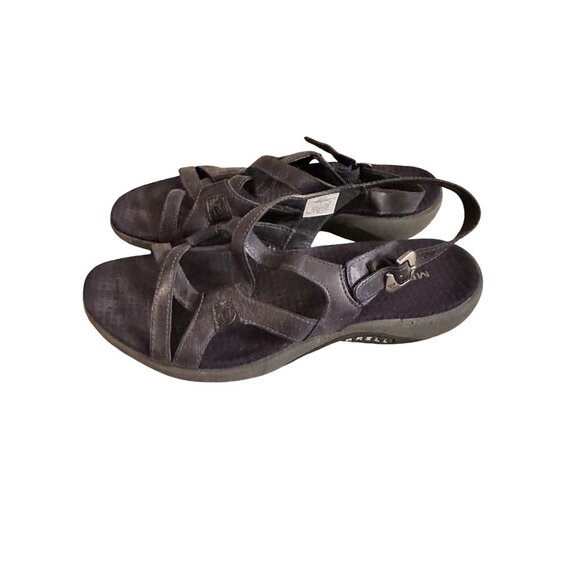 Merrell Womens Agave Navy Performance Sandals Size 7 Leather Strappy Adjustable - Picture 2 of 13